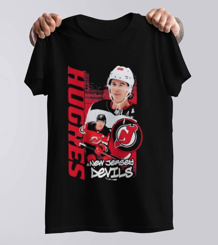 New Jersey Devils Jack Hughes Playmaker Hockey Legend T-Shirt