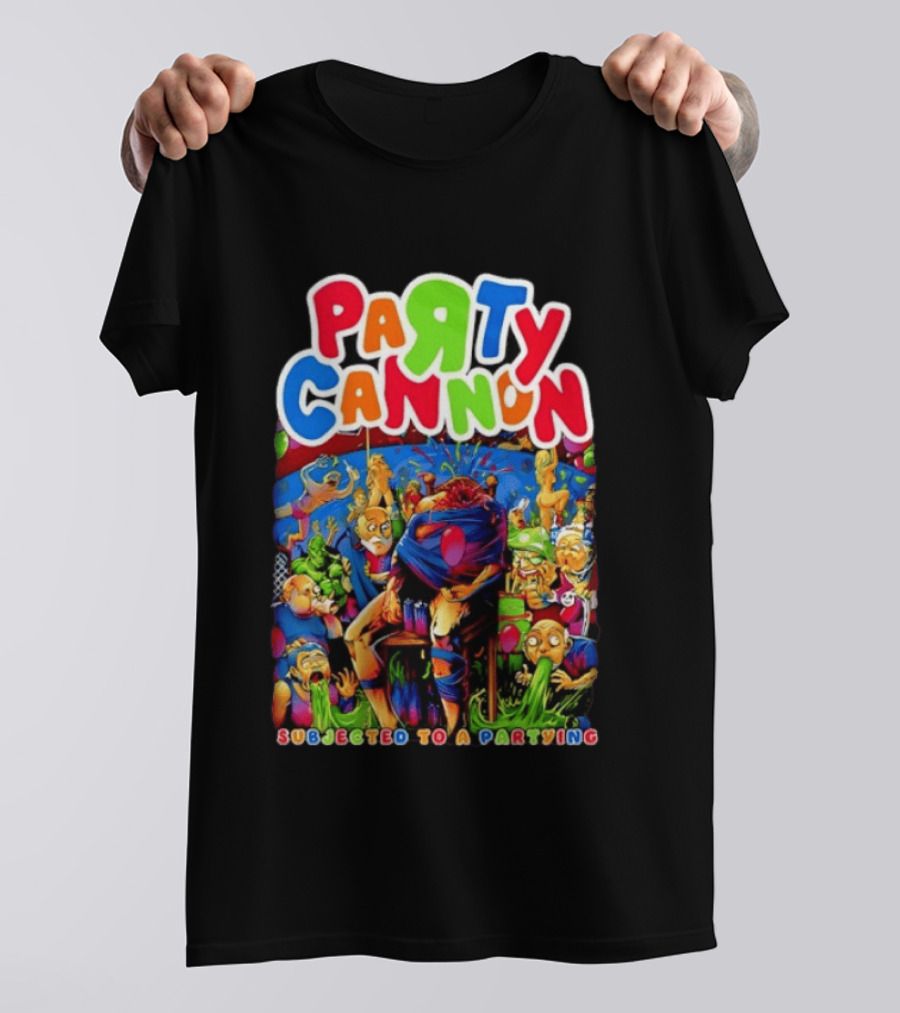 Party Cannon Subjected To A Partying Colorful Cartoon Chaos T-Shirt