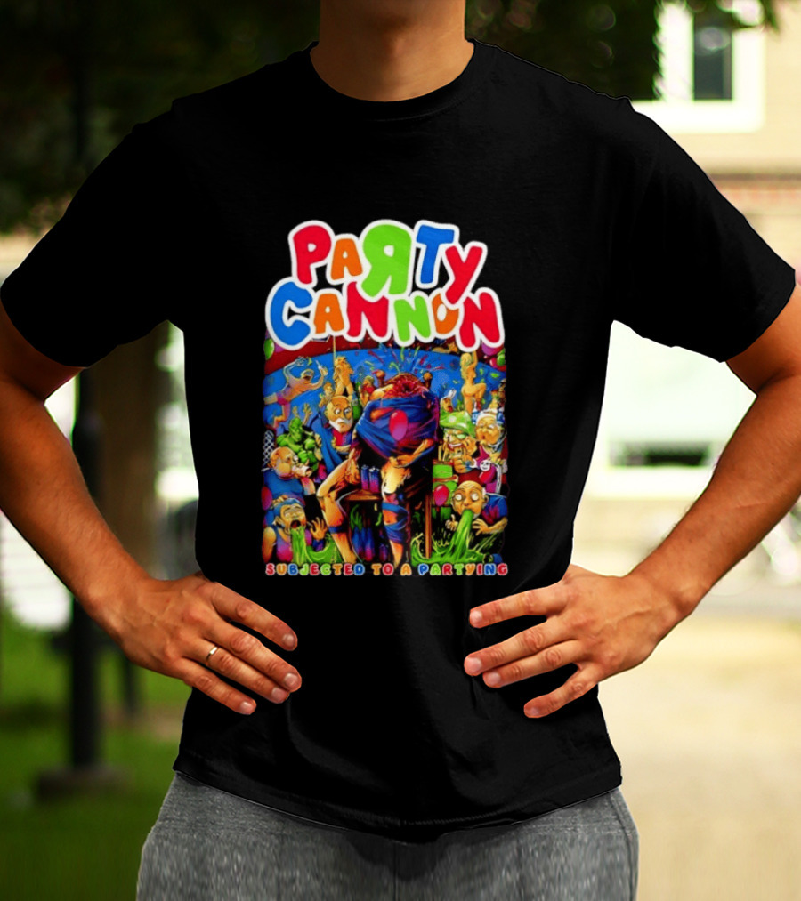 Party Cannon Subjected To A Partying Colorful Cartoon Chaos T-Shirt