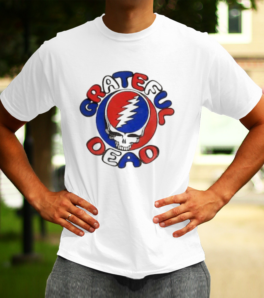 Grateful Dead Steal Your Face Skull Red Blue Bolt T-Shirt