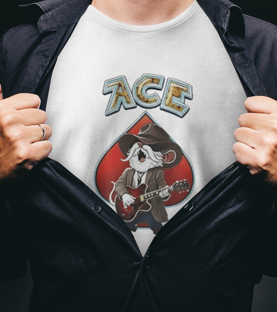 Bob Weir Uncle Pecos ACE Mouse Guitar Spade T-Shirt