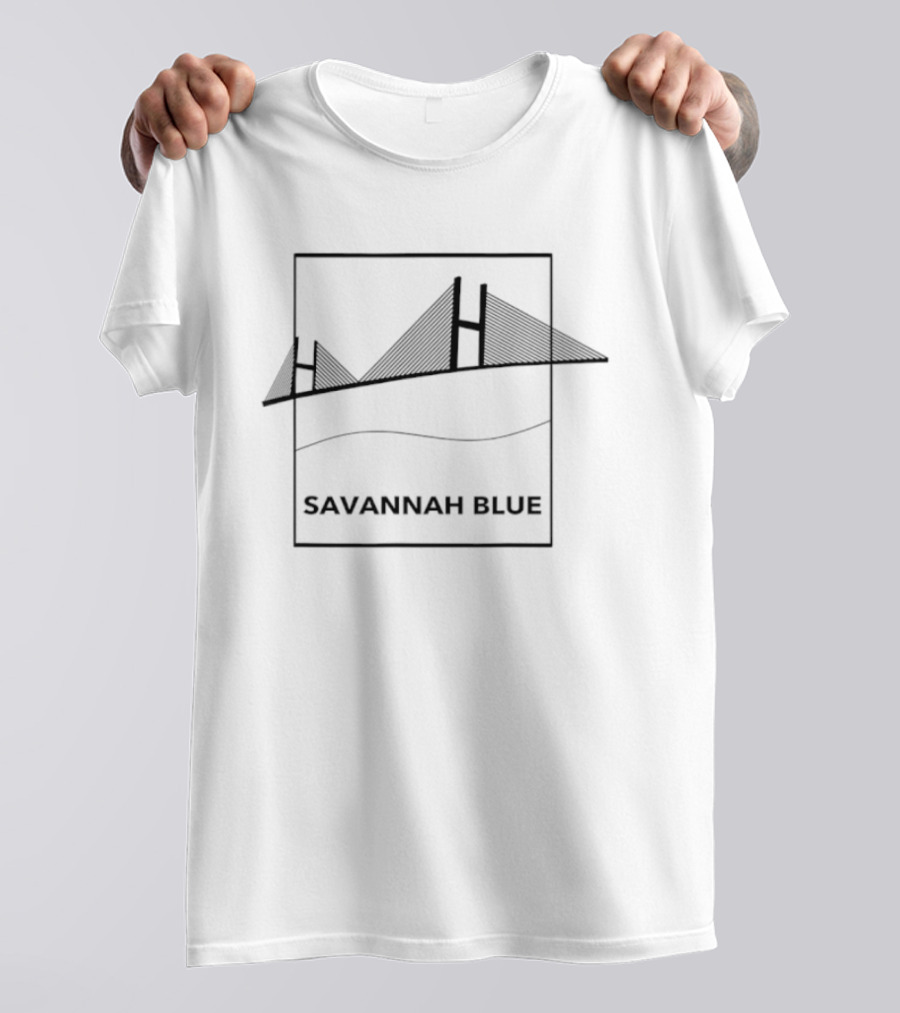 Savannah Blue Geometric Mountain Scene T-Shirt