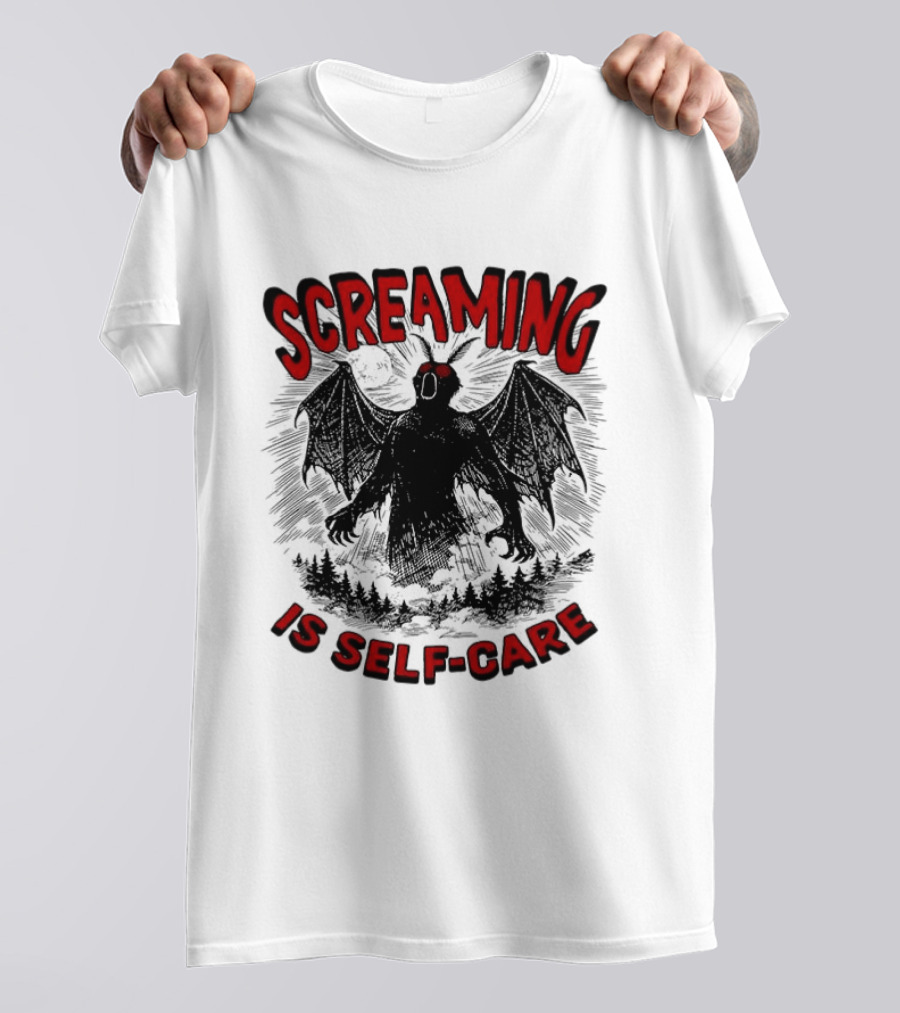 Screaming Is Self Care Mothman Meme T-Shirt