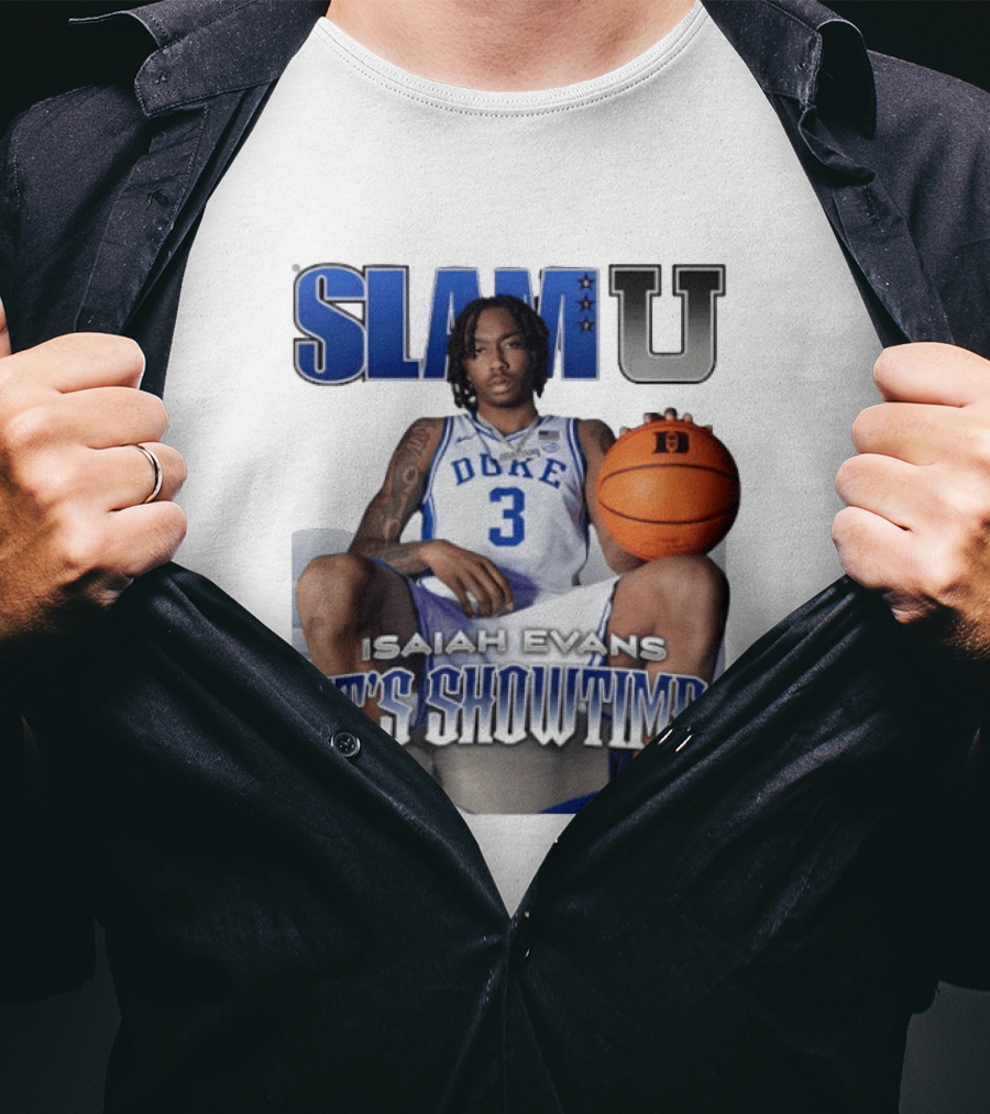 Slam U Isaiah Evans Duke Basketball It's Showtime T-Shirt