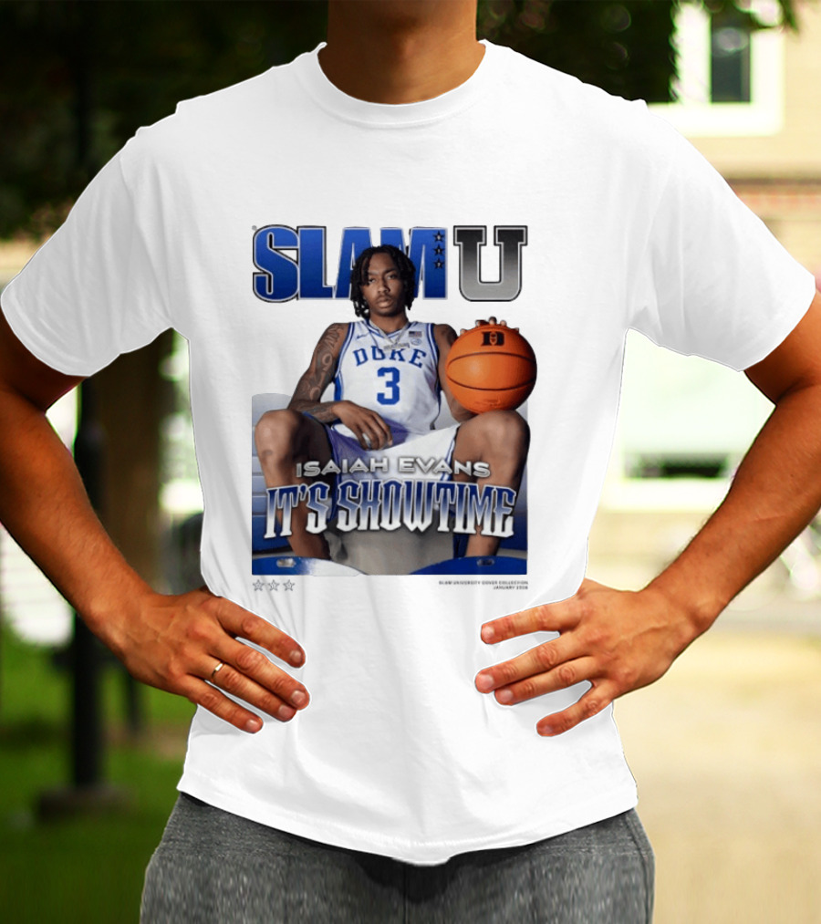 Slam U Isaiah Evans Duke Basketball It's Showtime T-Shirt