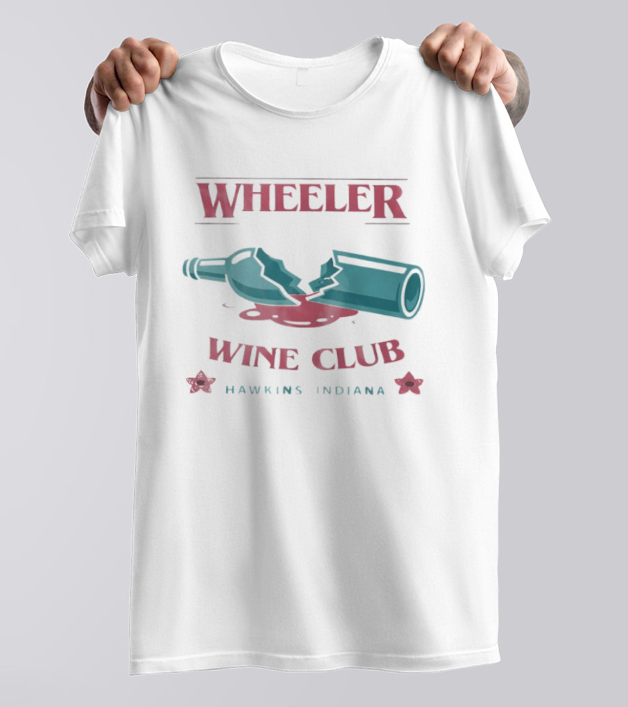 Wheeler Wine Club Hawkins Indiana Broken Bottle T-Shirt