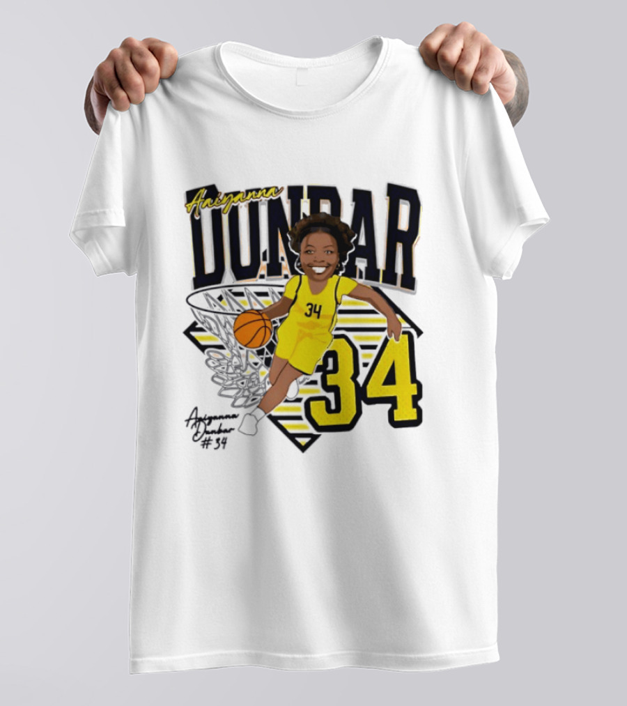 Aaiyanna Dunbar Basketball 34 Michigan Wolverines T-Shirt