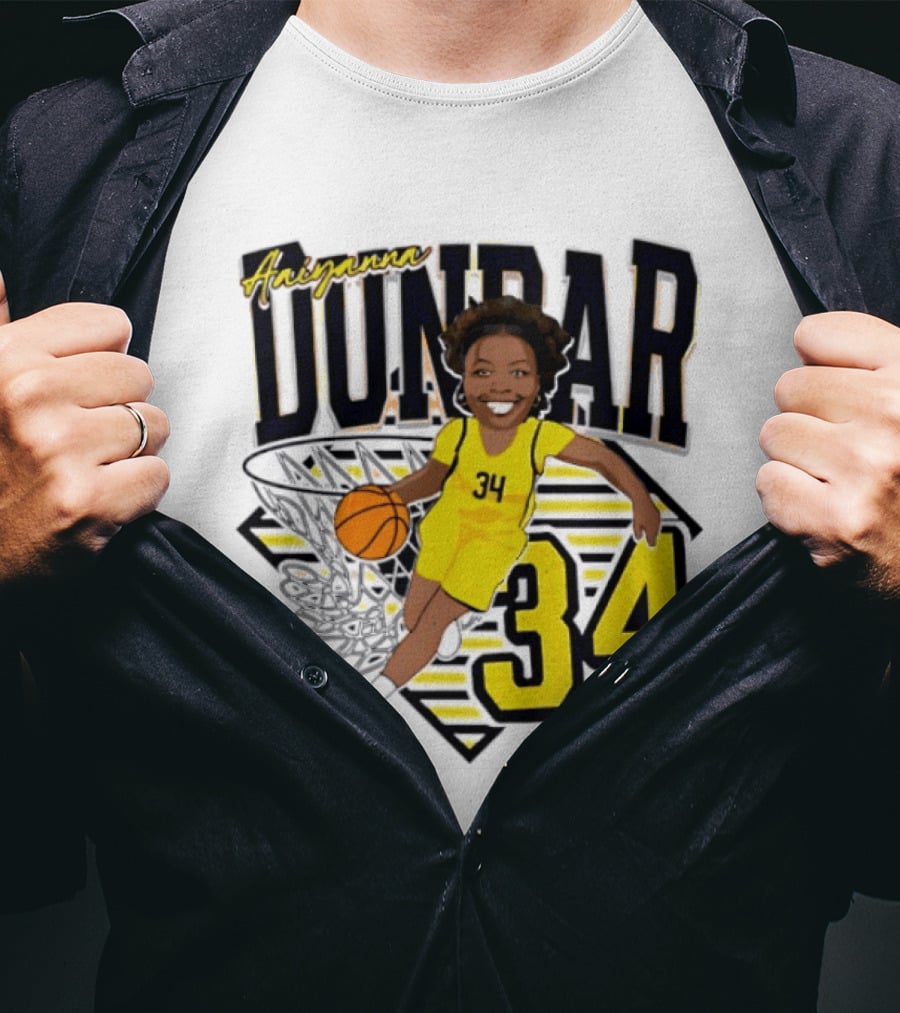 Aaiyanna Dunbar Basketball 34 Michigan Wolverines T-Shirt