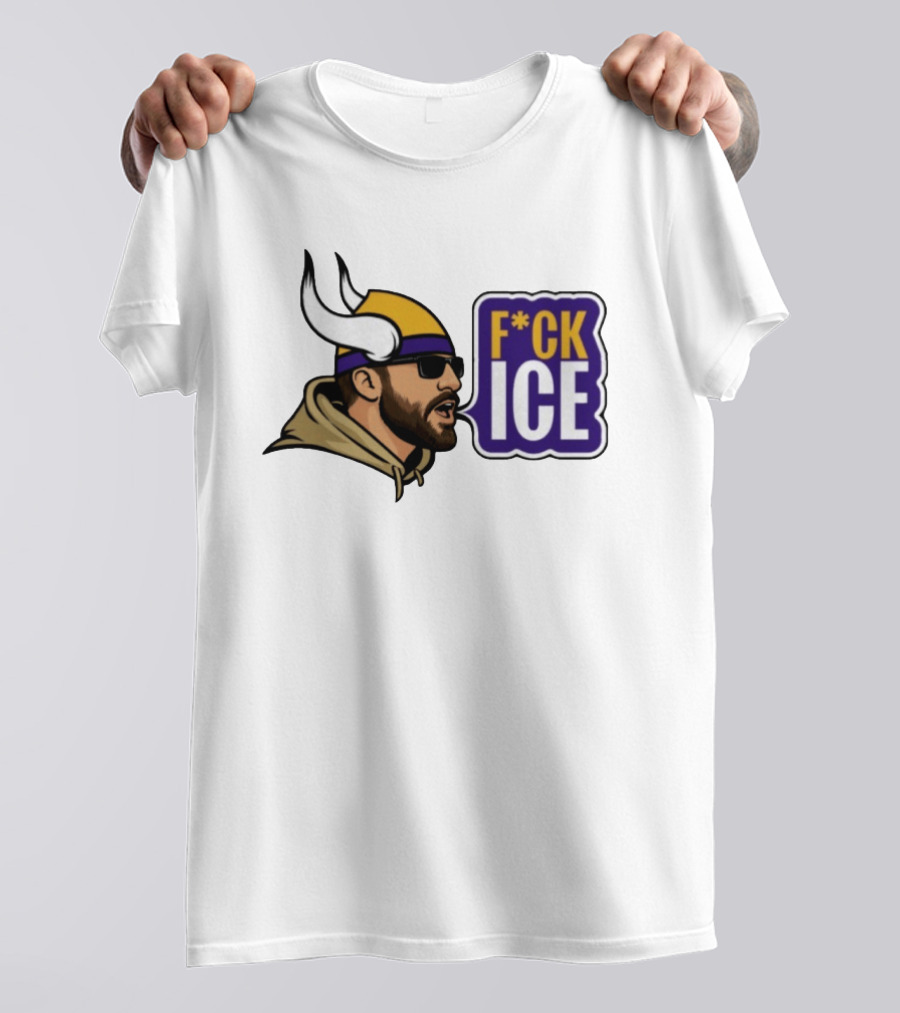 F*CK ICE Viking Horn Helmet Sunglasses T-Shirt