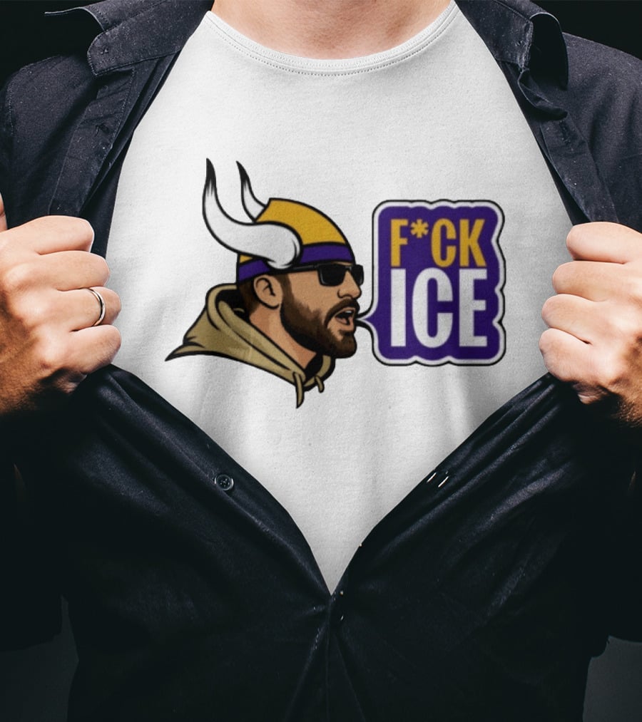 F*CK ICE Viking Horn Helmet Sunglasses T-Shirt