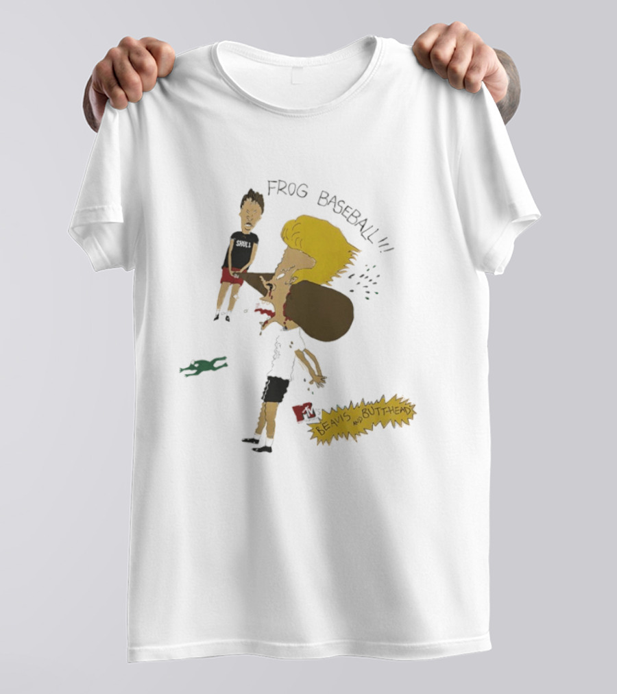 Beavis And Butt Head Frog Baseball T-Shirt