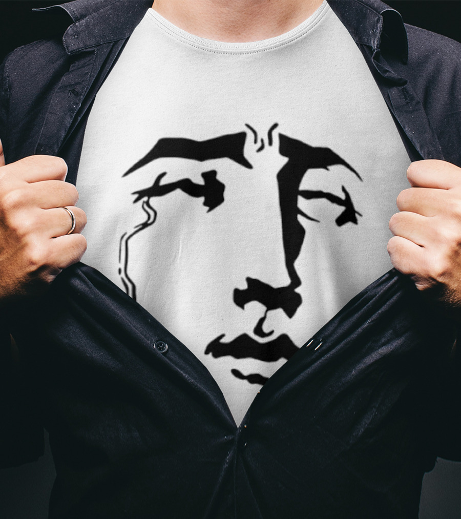 Crying Anime Meme Face Expression Black Line T-Shirt