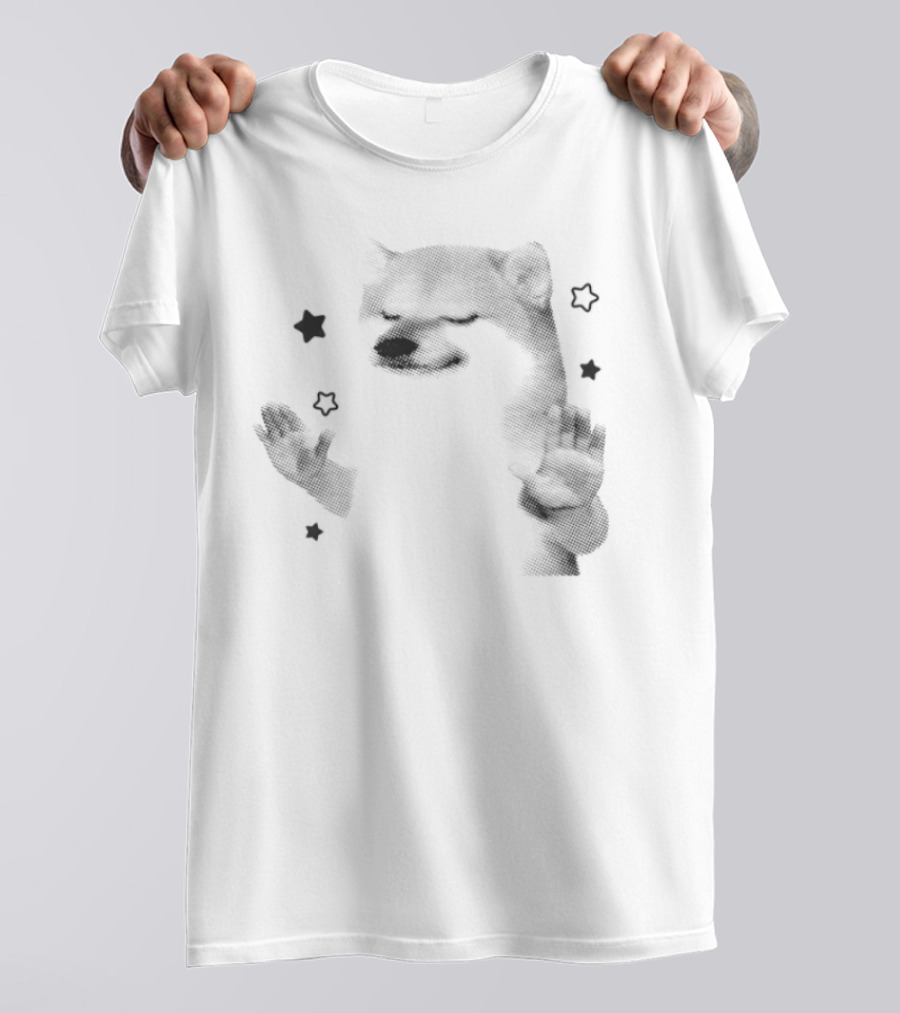 Dog Hold Up Stop Hands Funny Starry Paws T-Shirt