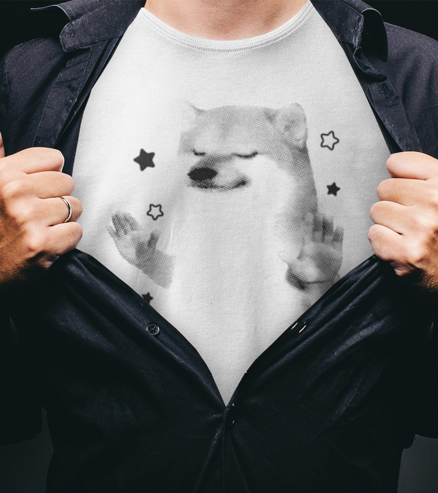 Dog Hold Up Stop Hands Funny Starry Paws T-Shirt