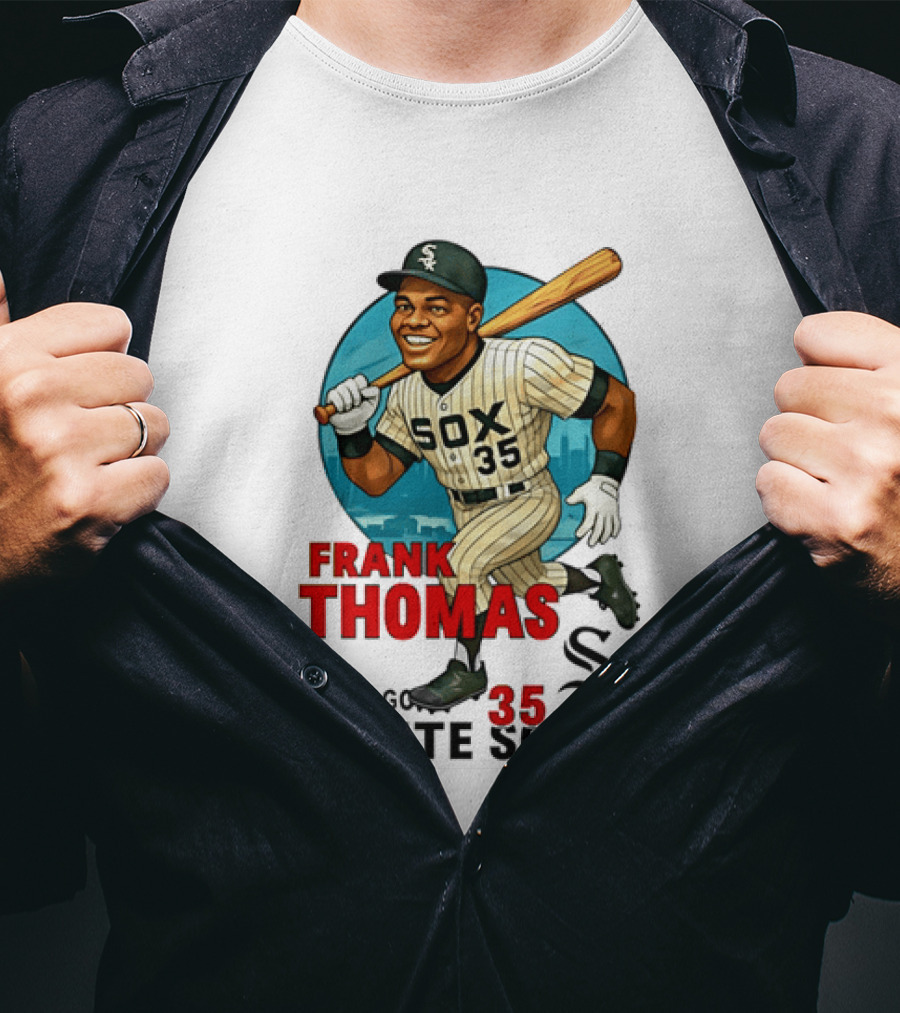 Frank Thomas Chicago White Sox 35 Caricature Sox Legend T-Shirt