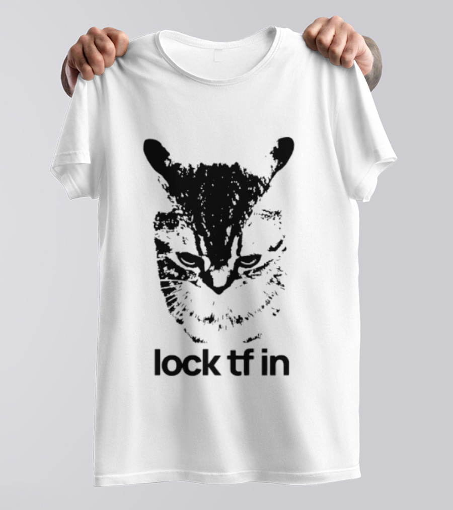Lock TF In Cat Black Silhouette Image T-Shirt