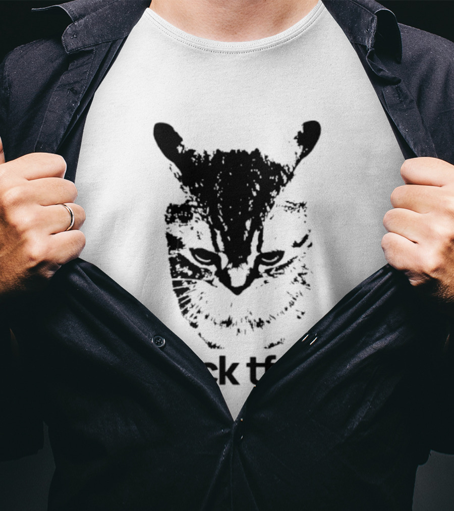 Lock TF In Cat Black Silhouette Image T-Shirt