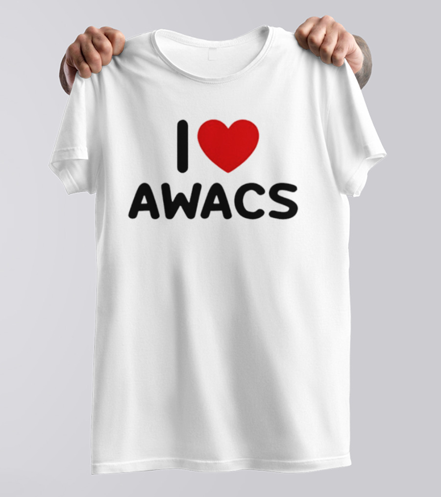 I Love AWACS Heart Symbol Enthusiast Recognition T-Shirt