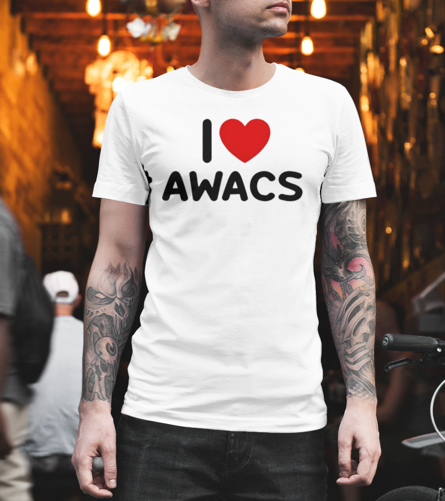 I Love AWACS Heart Symbol Enthusiast Recognition T-Shirt