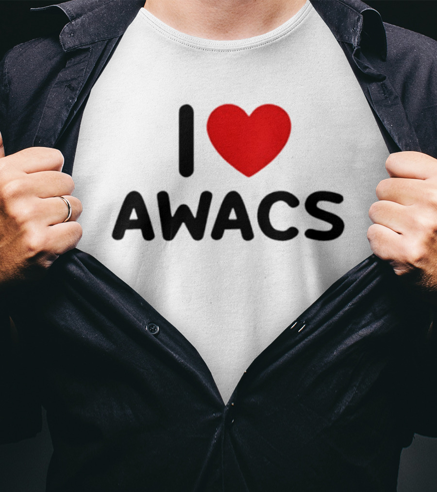 I Love AWACS Heart Symbol Enthusiast Recognition T-Shirt