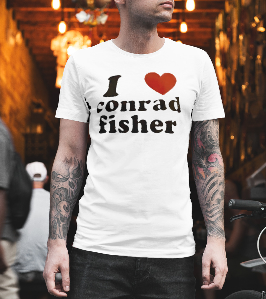 I Love Conrad Fisher Red Heart Trending Search T-Shirt