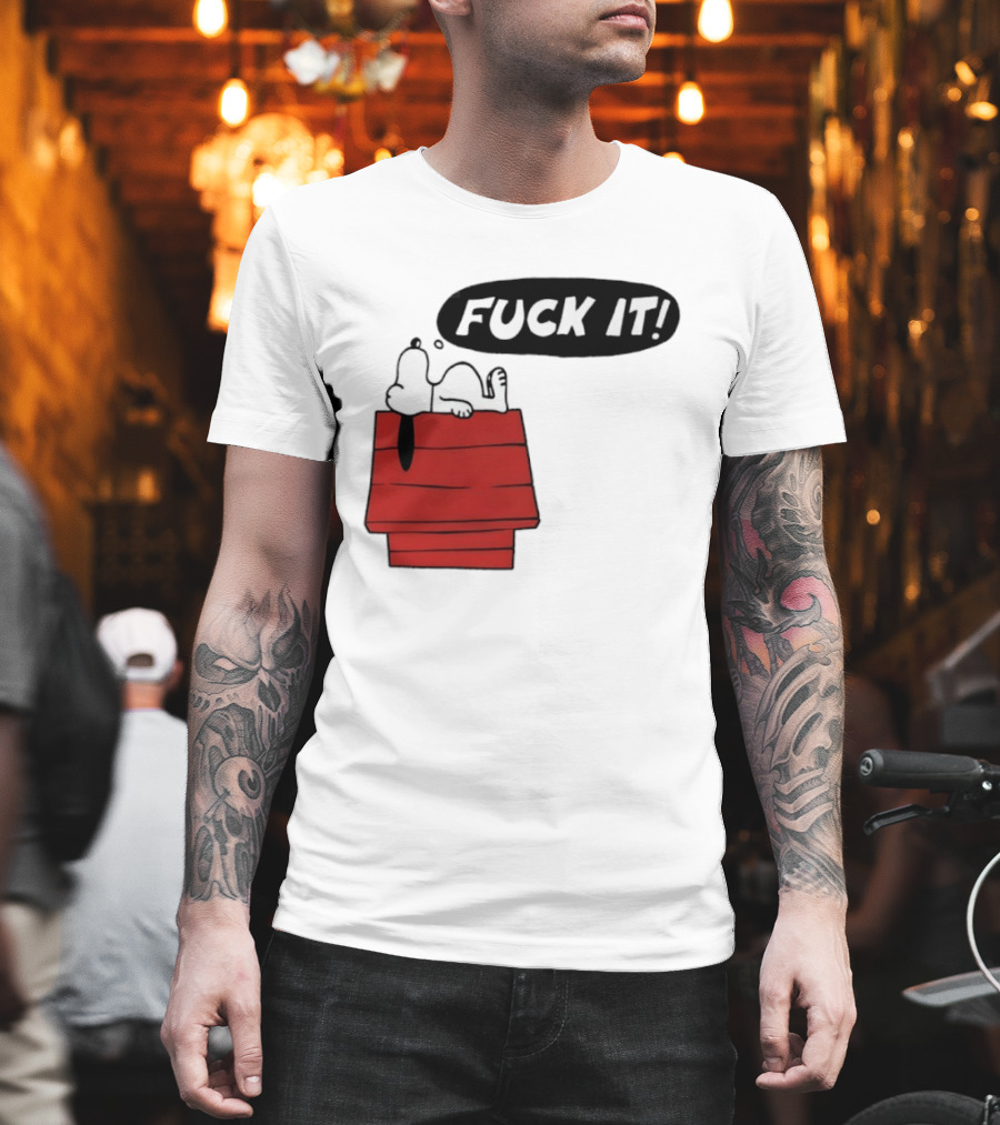 Snoopy Fuck It Relaxing On Doghouse Peanuts Humor T-Shirt