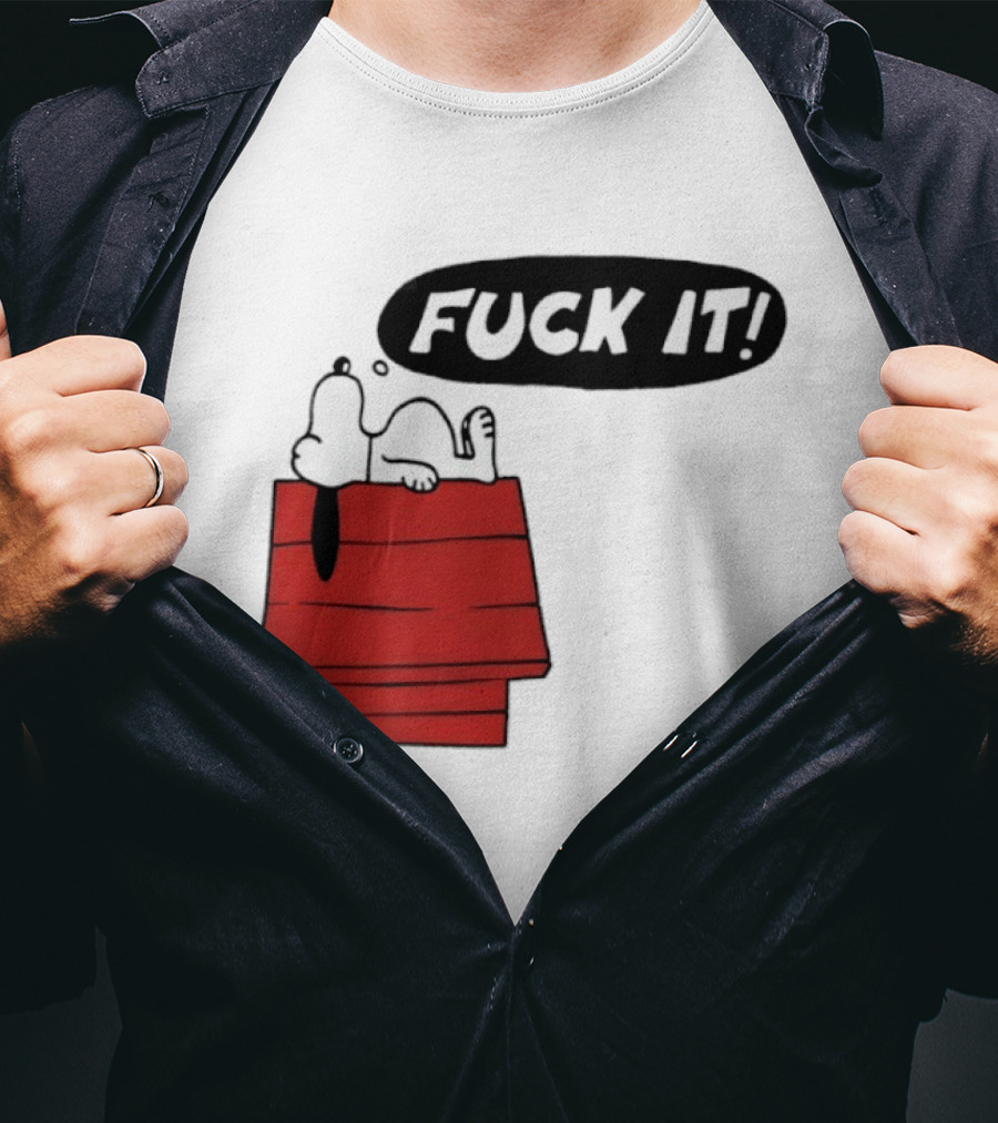Snoopy Fuck It Relaxing On Doghouse Peanuts Humor T-Shirt