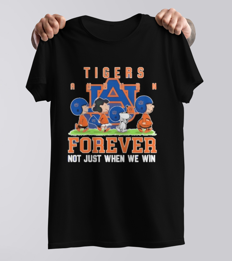 Auburn Tigers Peanuts Characters Forever Not Just When We Win T-Shirt