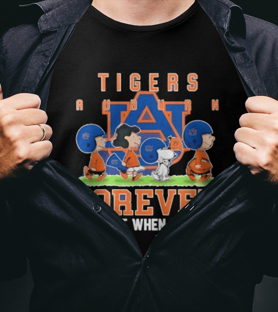 Auburn Tigers Peanuts Characters Forever Not Just When We Win T-Shirt