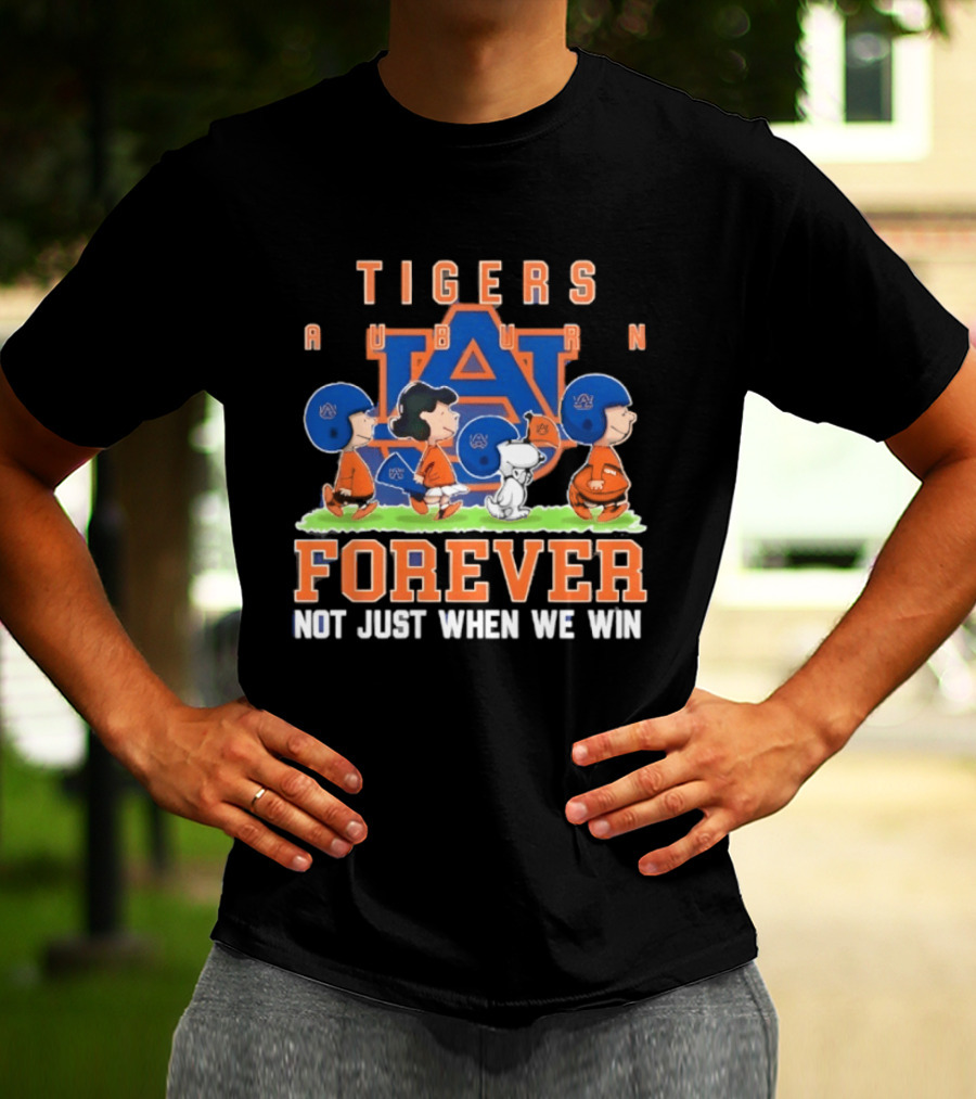 Auburn Tigers Peanuts Characters Forever Not Just When We Win T-Shirt