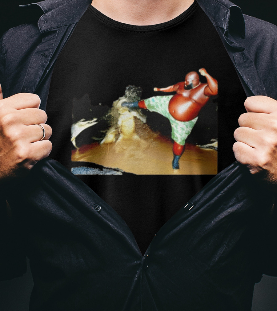 Black Guy Kicking Crocodile T-Shirt