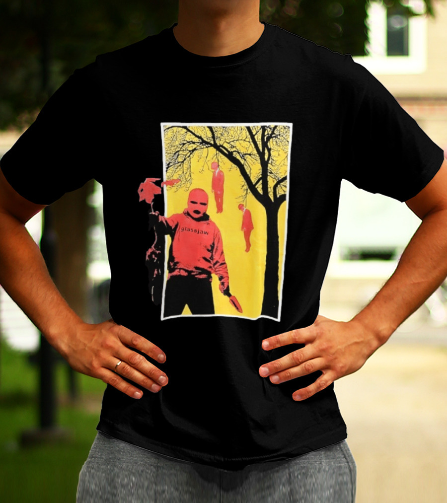 Glassjaw Save Plant A Tree Red Masked Figure With Hanging Figures And Tree T-Shirt