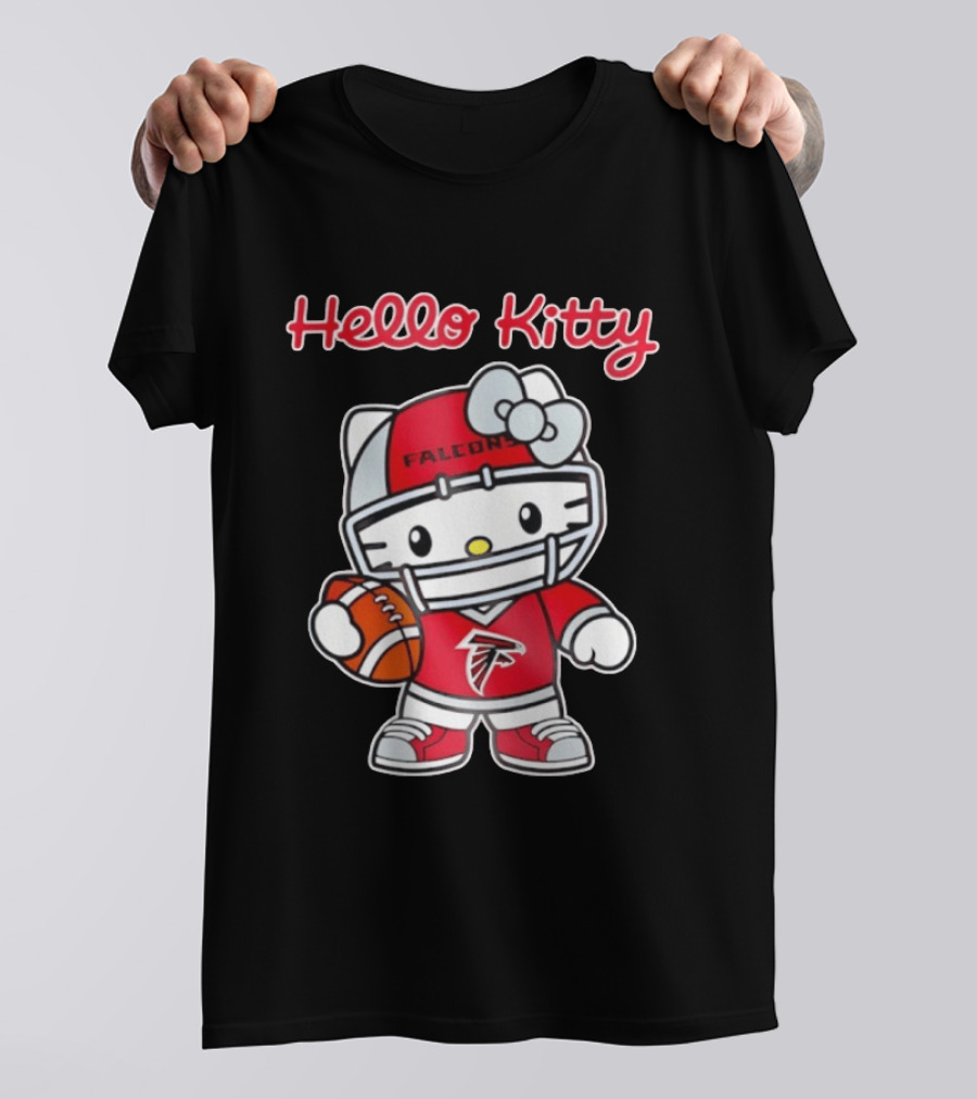 Hello Kitty Atlanta Falcons Football Team Helmet Fan Gear T-Shirt