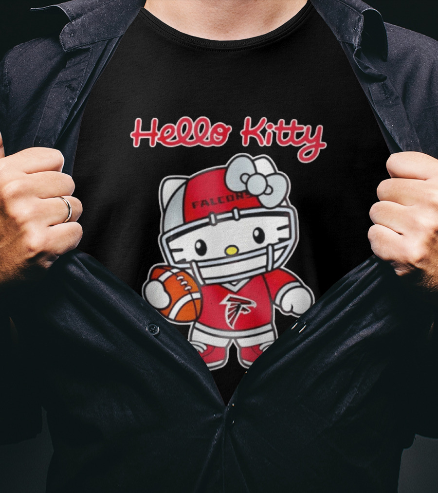 Hello Kitty Atlanta Falcons Football Team Helmet Fan Gear T-Shirt