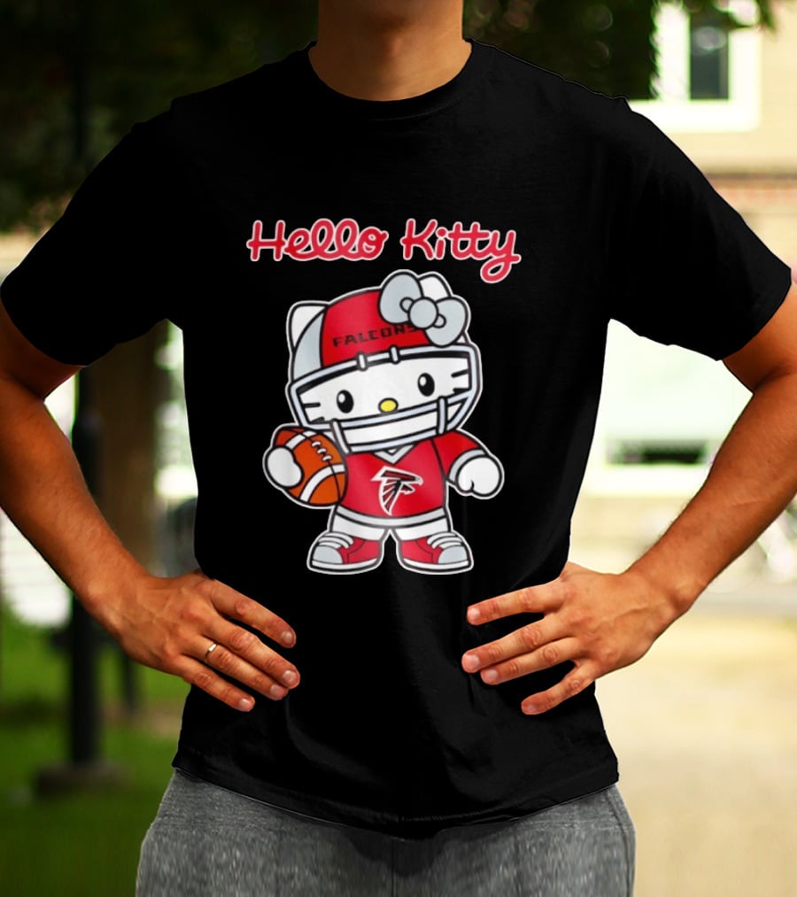 Hello Kitty Atlanta Falcons Football Team Helmet Fan Gear T-Shirt