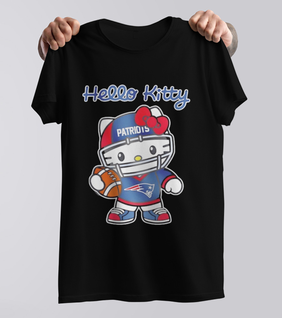Hello Kitty Patriots Football Collaboration NFL Fan Collection T-Shirt