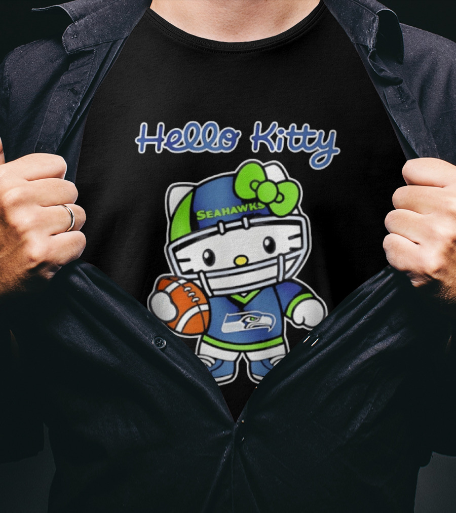 Hello Kitty Seahawks Football Collaboration T-Shirt