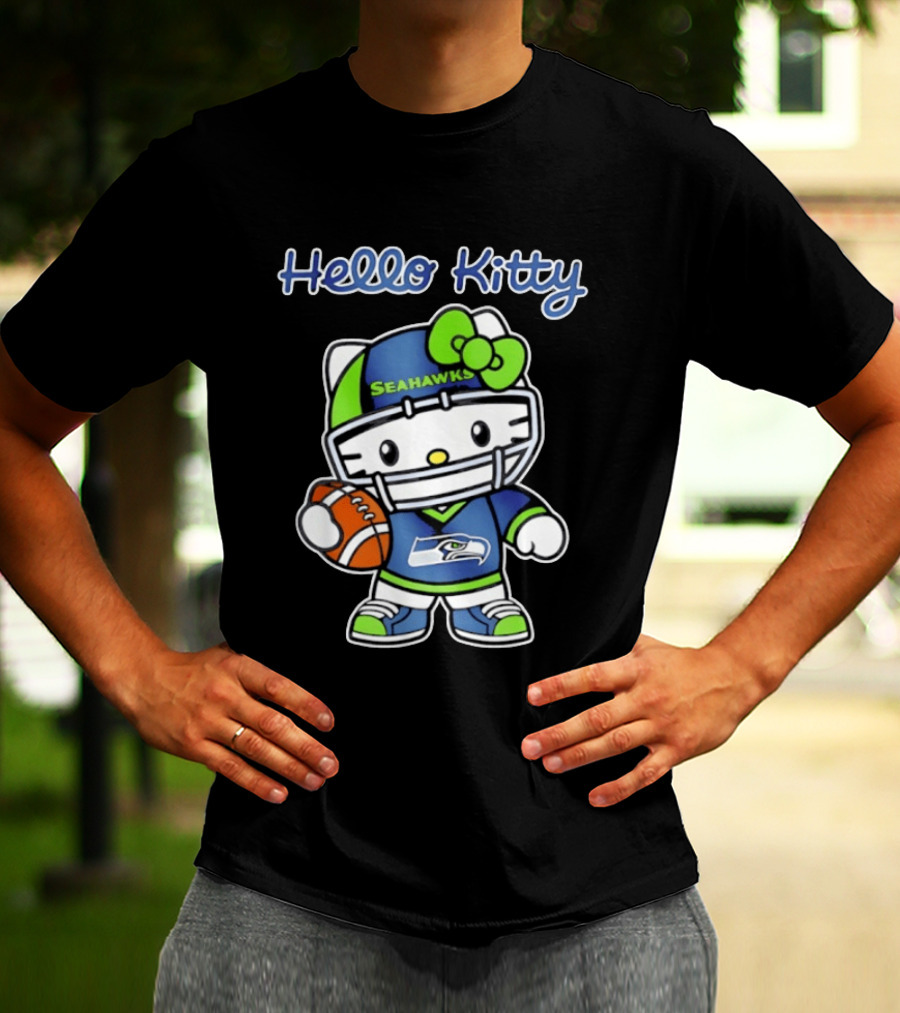 Hello Kitty Seahawks Football Collaboration T-Shirt