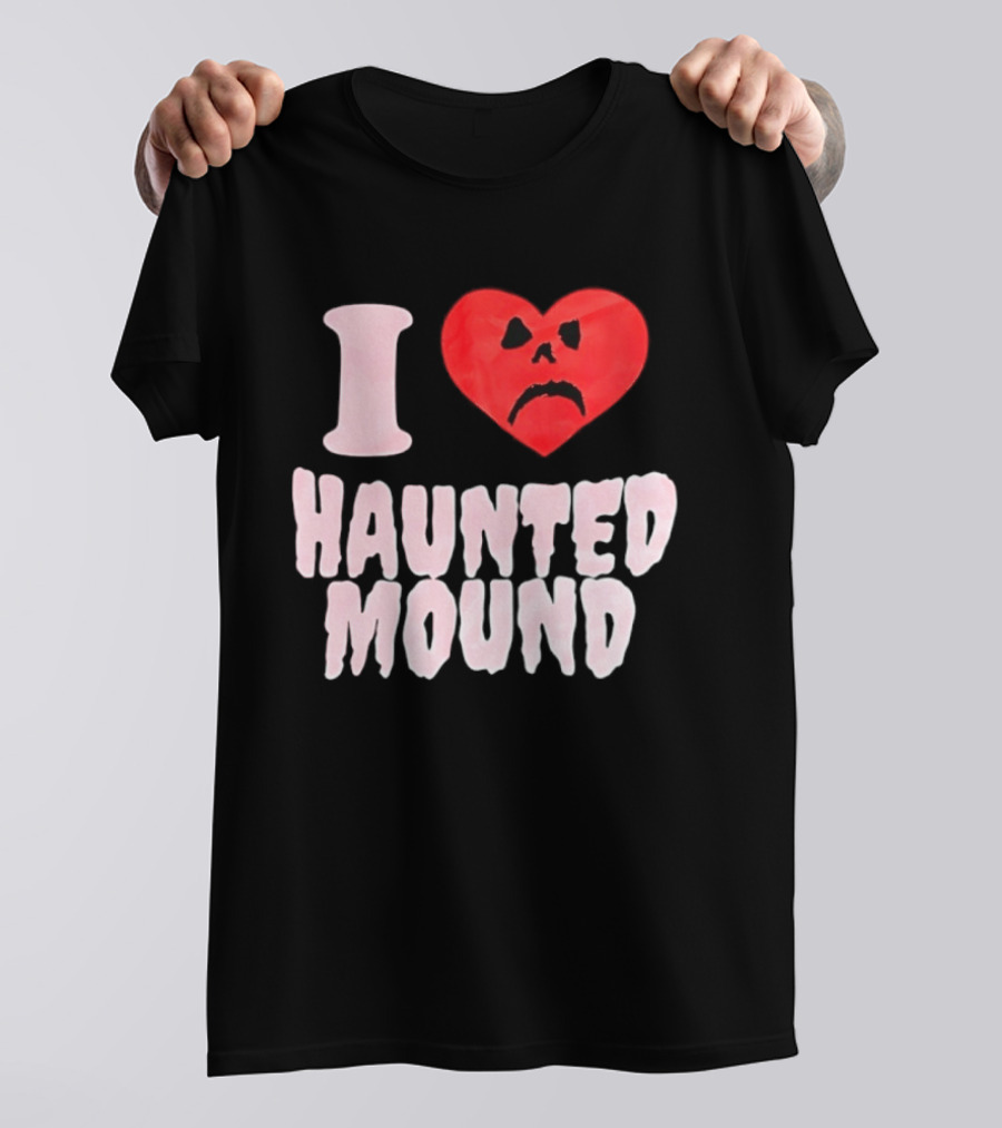 I Love Haunted Mound Heart Face T-Shirt