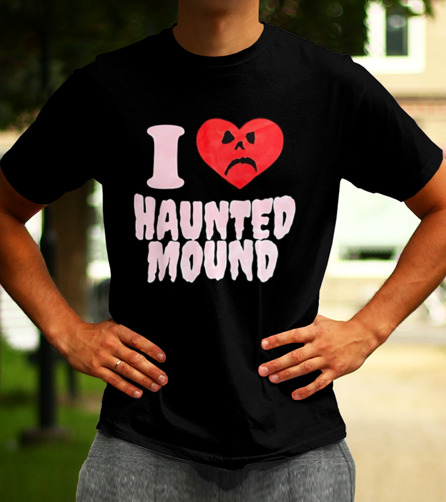 I Love Haunted Mound Heart Face T-Shirt