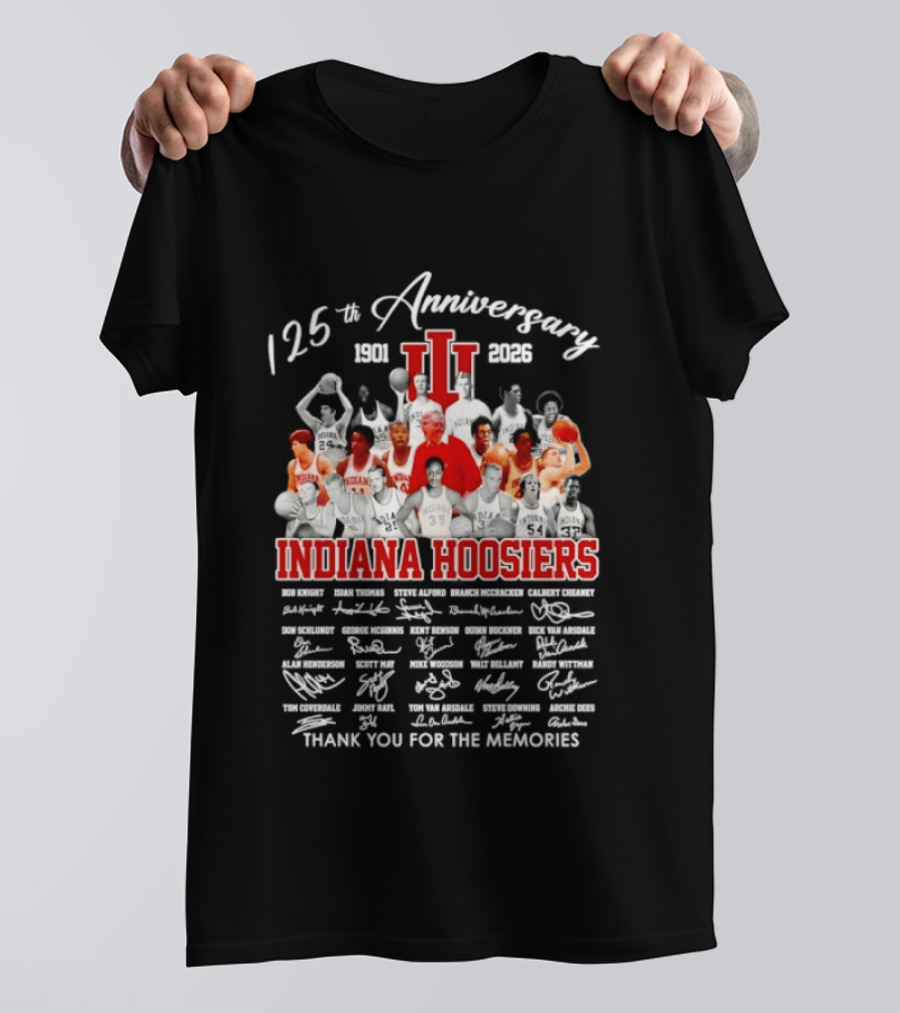 Indiana Hoosiers 125th Anniversary Thank You For The Memories 1898 2023 Signatures T-Shirt