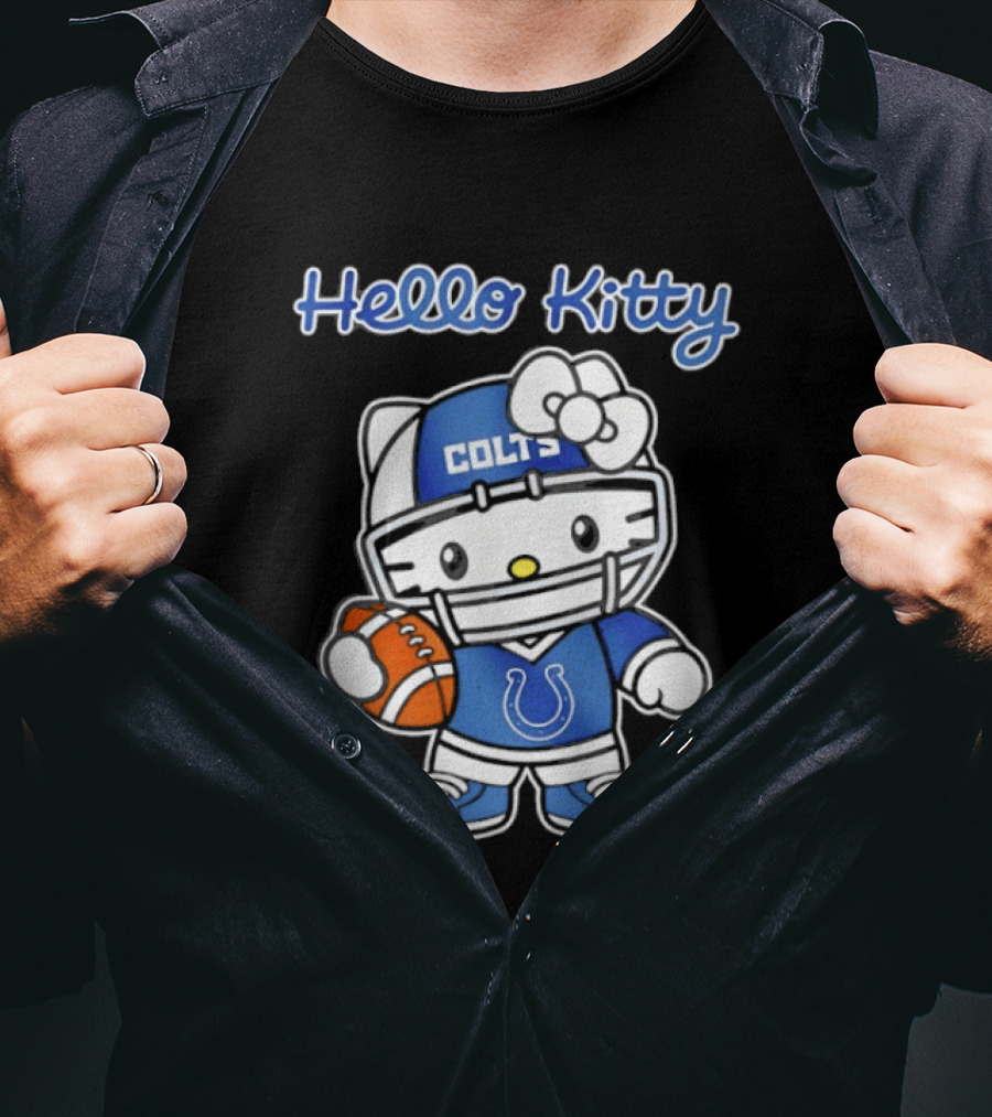 Hello Kitty Colts Football Team Helmet Collaboration T-Shirt