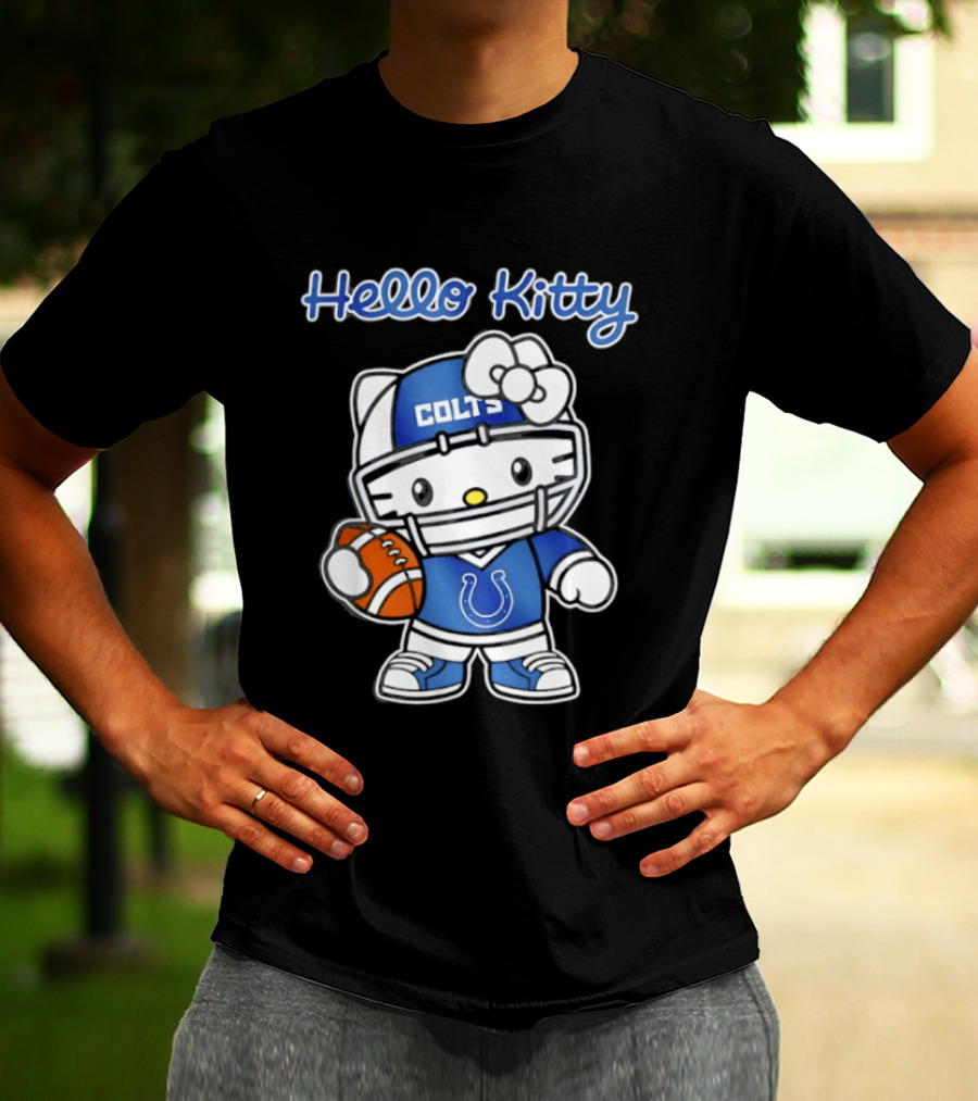 Hello Kitty Colts Football Team Helmet Collaboration T-Shirt