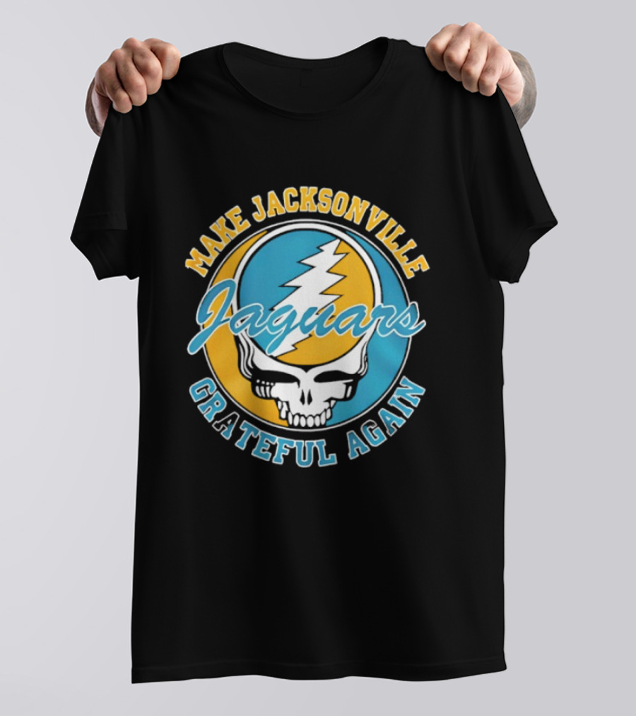 Jacksonville Jaguars Make Jacksonville Grateful Again Skulls And Lightning T-Shirt