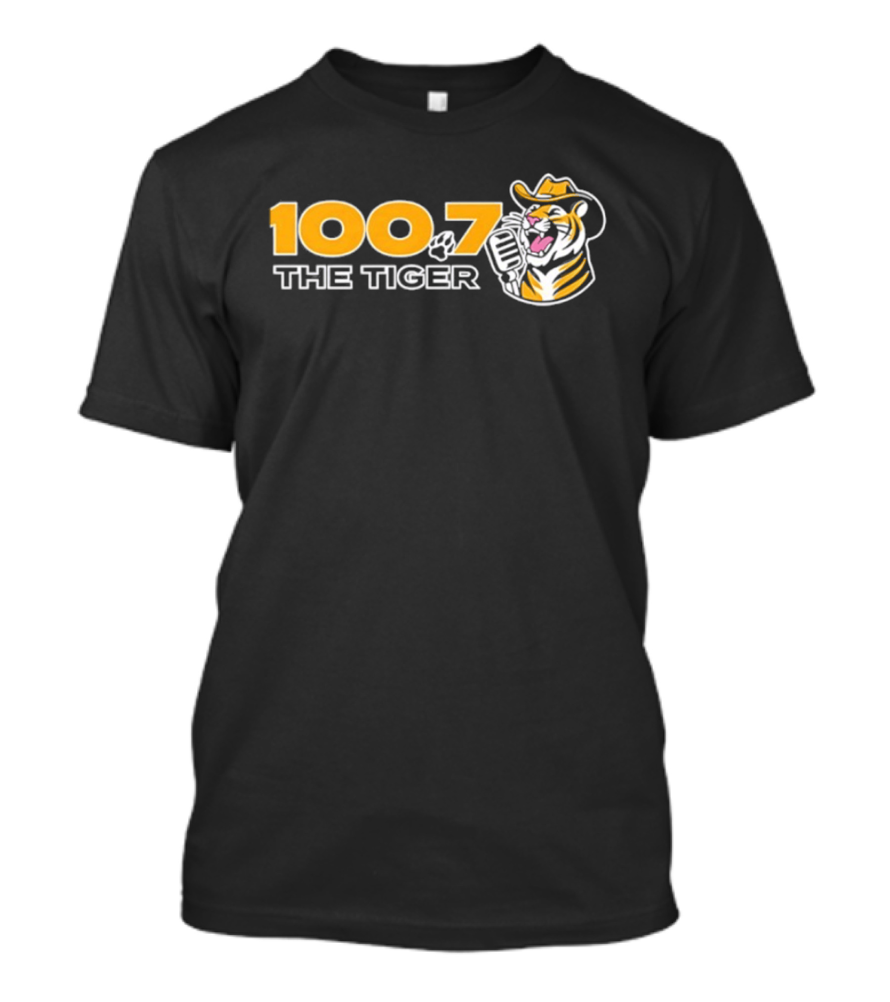 LSU Tigers 100.7 The Tiger Cowboy Hat Microphone T-Shirt