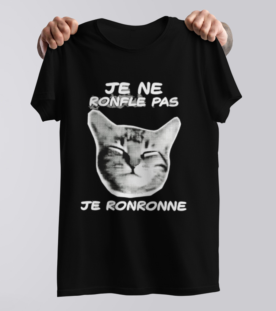 Je Ne Ronfle Pas Je Ronronne Cat T-Shirt