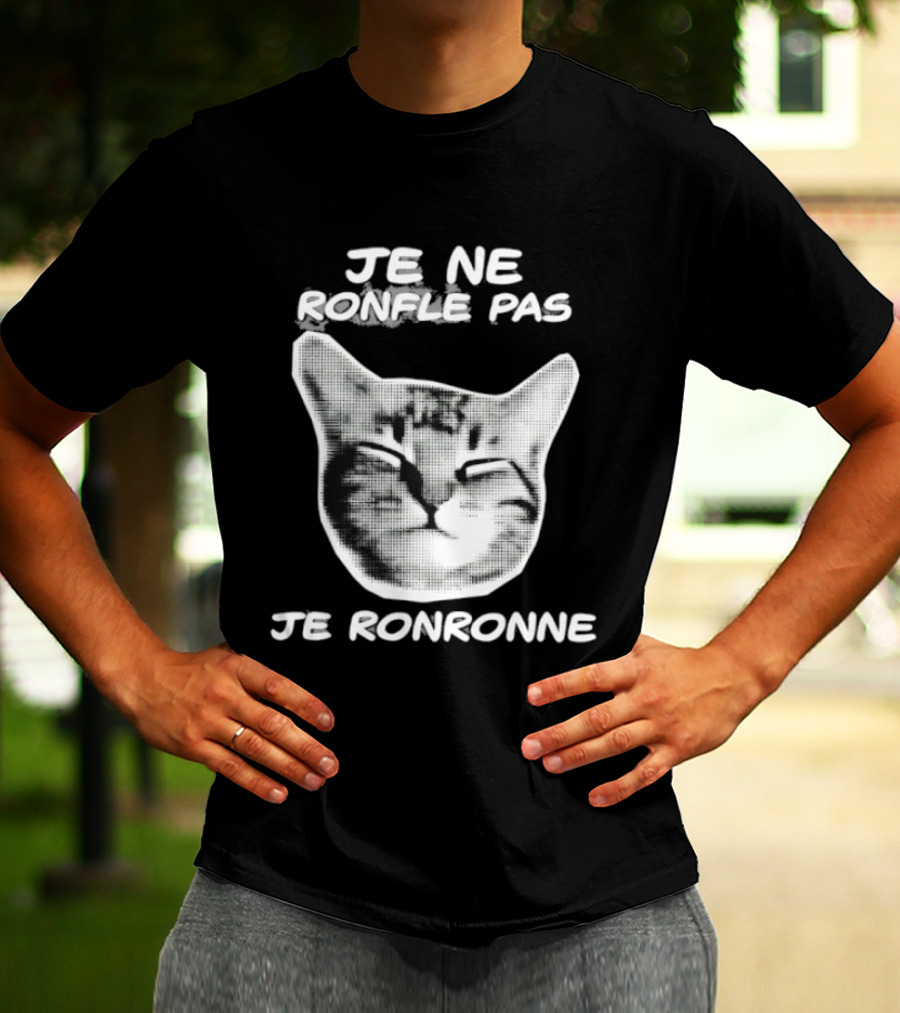 Je Ne Ronfle Pas Je Ronronne Cat T-Shirt
