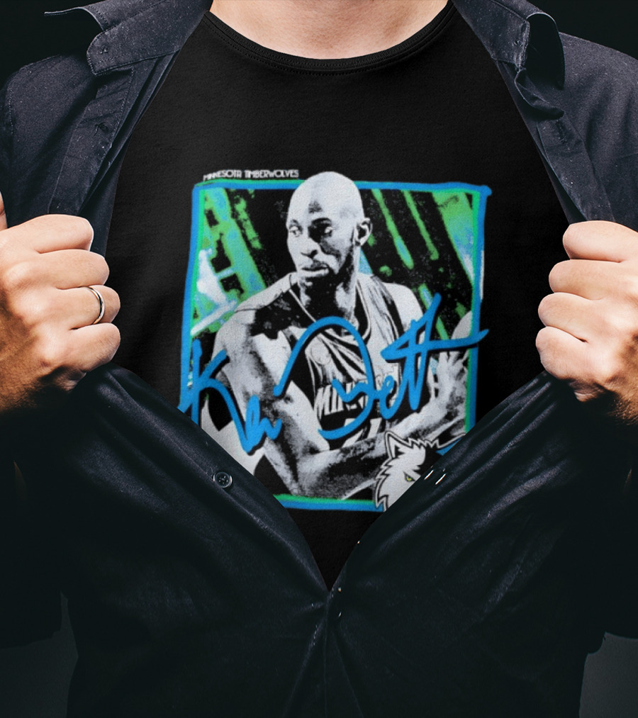 Kevin Garnett Minnesota Timberwolves NBA Basketball Icon Blue Green T-Shirt