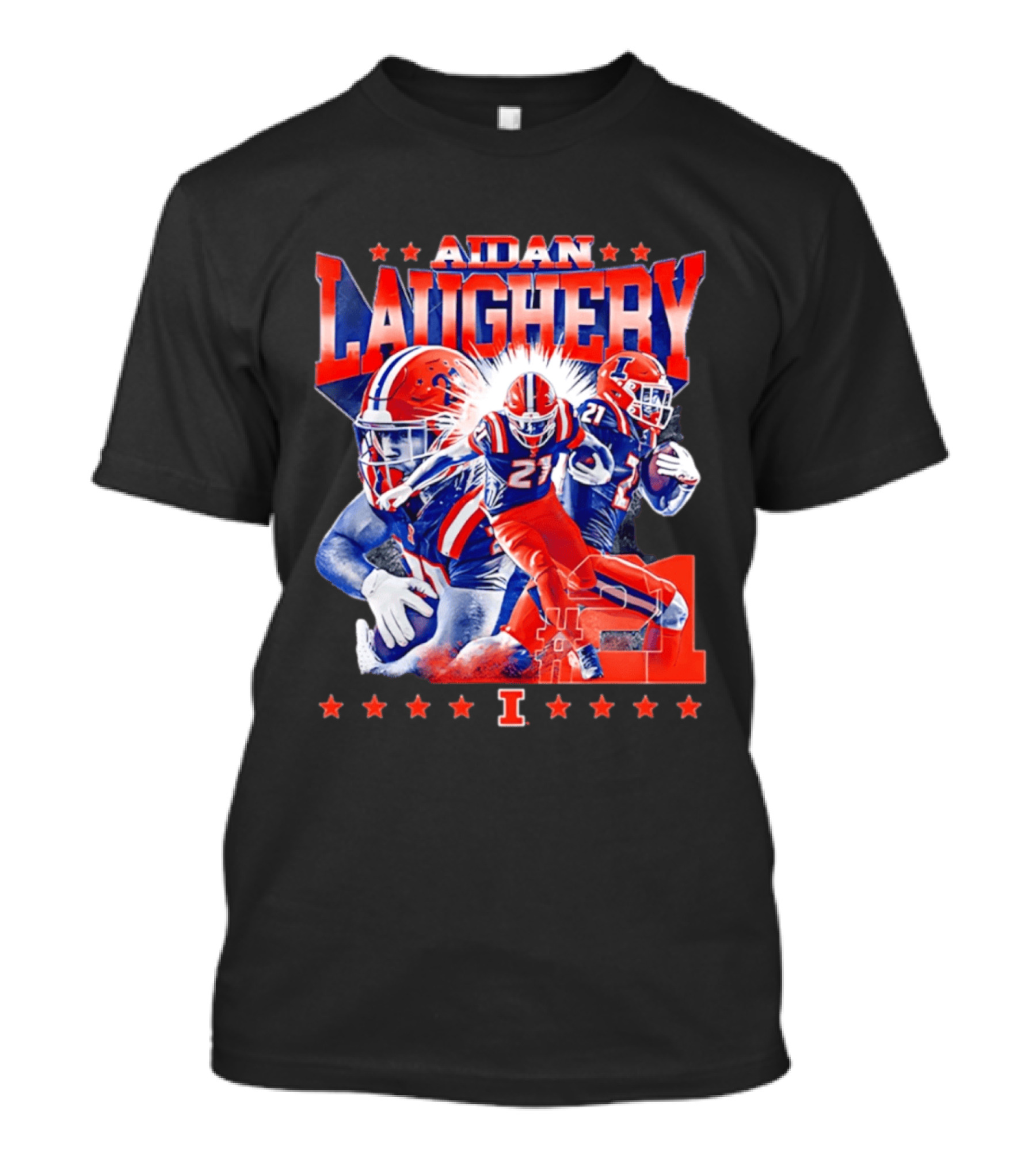 Aidan Laughery Illinois Football NCAA Player 21 Collage T-Shirt