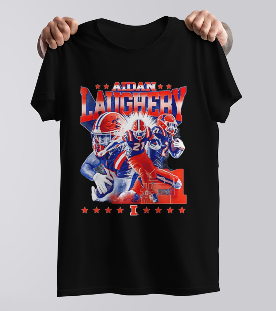 Aidan Laughery Illinois Football NCAA Player 21 Collage T-Shirt